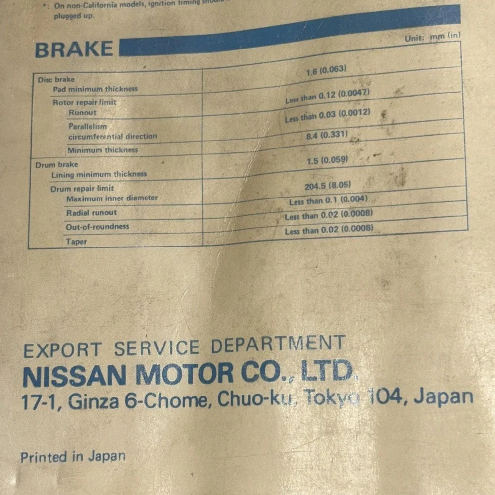 1980 Datsun 210 Factory Service Manual OEM Nissan Shop Repair Guide Original JDM